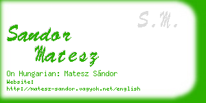 sandor matesz business card