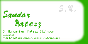 sandor matesz business card